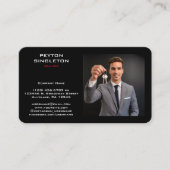 Realtor Zwart Silhouet Home met URL QR Code Visitekaartje (Voorkant)