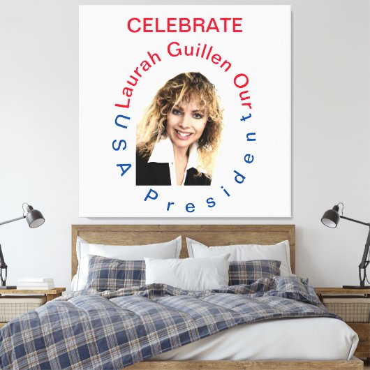 #REALUSAPRESIDENTLAURAHGUILLEN CANVAS AFDRUK (Insitu (Slaapkamer))