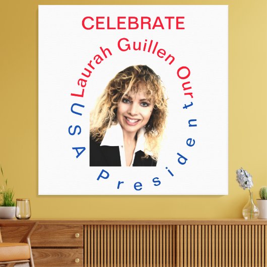 #REALUSAPRESIDENTLAURAHGUILLEN CANVAS AFDRUK (Insitu (Woonkamer))
