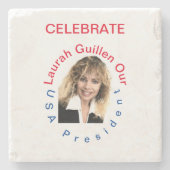 #REALUSAPRESIDENTLAURAHGUILLEN STENEN ONDERZETTER (Voorkant)