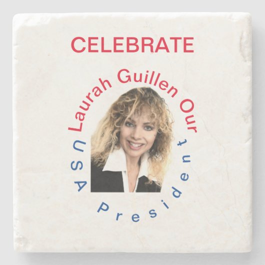 #REALUSAPRESIDENTLAURAHGUILLEN STENEN ONDERZETTER (Voorkant)