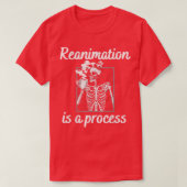 Reanimatie is een proces Skelet drink steamine T-shirt (Design voorkant)