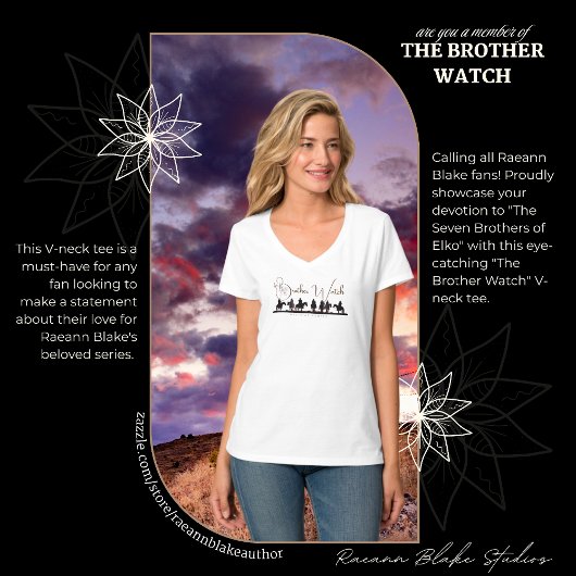 Reann Blake's T-shirt met V-hals en "The Brother W