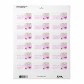 Reantwoordadres voor Fuchsia flower roze Etiket (Full Sheet)