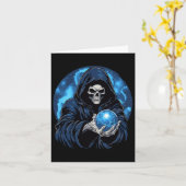Reaper Death Skeleton Halloween Kaart (Gele Bloem)