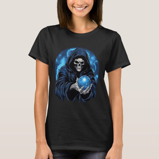 Reaper Death Skeleton Halloween T-shirt (Voorkant)