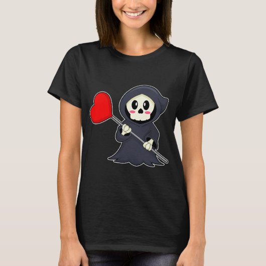 Reaper Halloween Hart T-shirt (Voorkant)