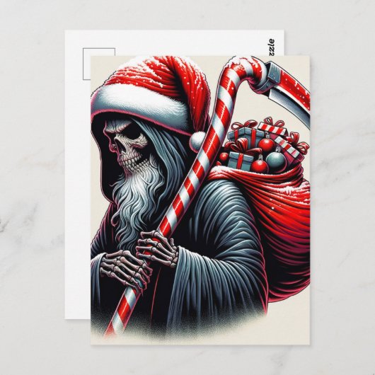 Reaper Horror Kerstman Kerstmis Briefkaart (Voorkant / Achterkant)