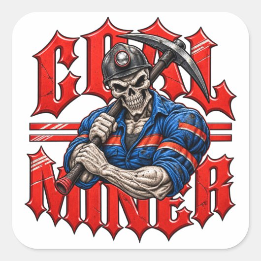 REAPER KOLENMIJNER VIERKANTE STICKER (Voorkant)