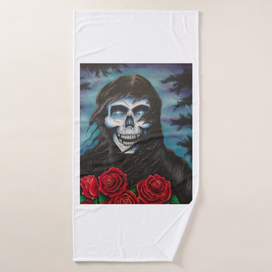 Reaper met Rozen Bath Towel Badhanddoek (Badhanddoek)