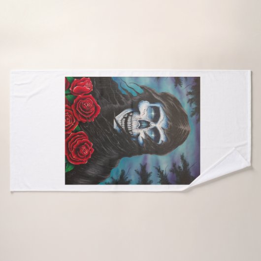 Reaper met Rozen Bath Towel Badhanddoek (Badhanddoek)