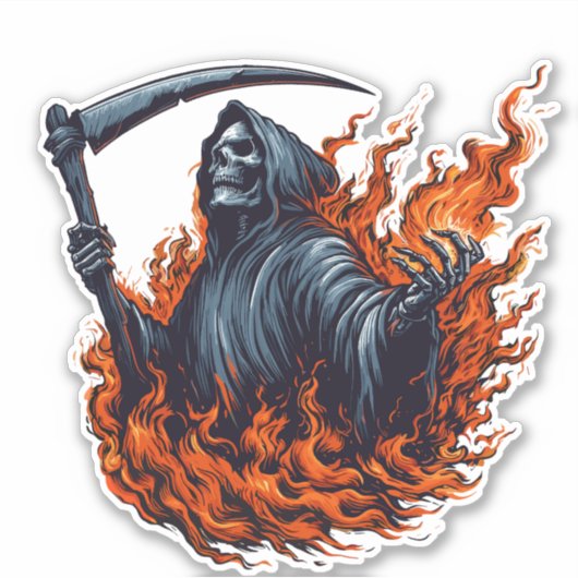 Reaper on Fire Sticker (Voorkant)