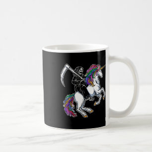 Reaper Rijden Eenhoorn Regenboog Skelet Halloween Koffiemok