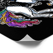Reaper Rijden Eenhoorn Regenboog Skelet Halloween Poster (Hoek)