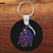 Reaper Rijden Fiets Halloween Spooky Skeleton Bo Sleutelhanger (Voorkant)