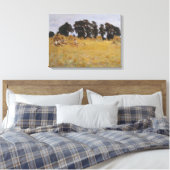 Reapers die in een Wheat Field rusten Canvas Afdruk (Insitu (Slaapkamer))