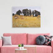 Reapers die in een Wheat Field rusten Canvas Afdruk (Insitu (Woonkamer))