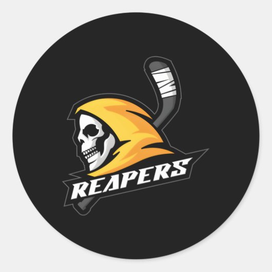 Reapers Hockey Geel Ronde Sticker (Voorkant)