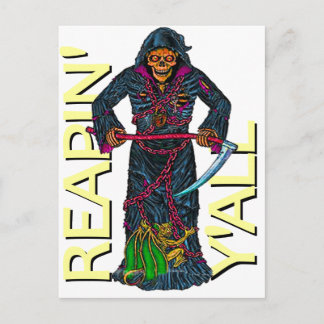 Reapin' Y'all Robed Skeleton Briefkaart