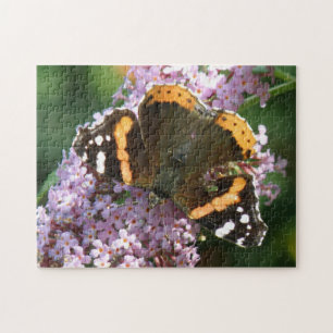 Rear-admiraal Vlinder en Bloemen Puzzel