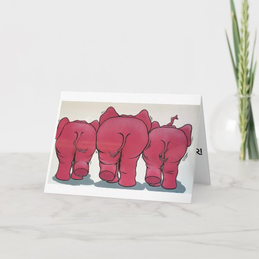 REARENDEN VAN ELEPHANTS=50e BIRTHDAY-HUMOR Kaart (Voorkant)