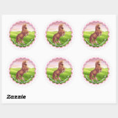 Rearing Palomino Horse Pony Girl's Birthday Ronde Sticker (Vel)