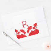 Reas Palm Beach Coral Vierkante Sticker (Envelop)