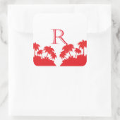 Reas Palm Beach Coral Vierkante Sticker (Tas)