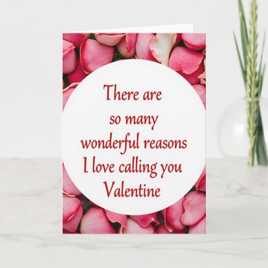 Reasons I Love You Valentine Card Kaart (Voorkant)