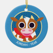 Reba de Koe Keramisch Ornament (Voorkant)