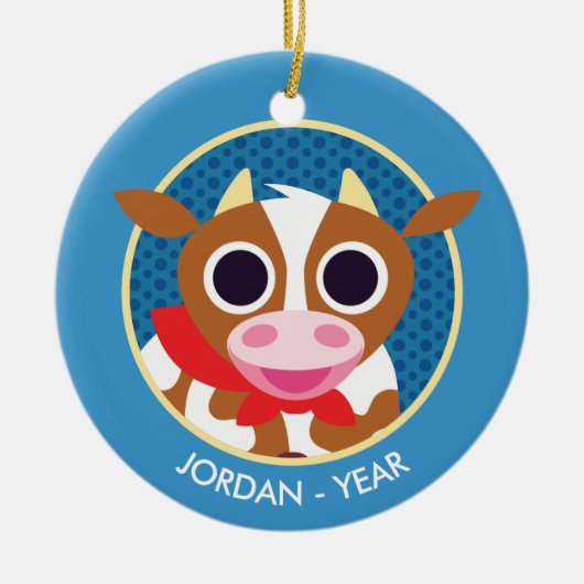 Reba de Koe Keramisch Ornament (Voorkant)