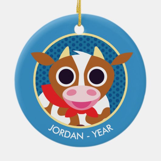 Reba de Koe Keramisch Ornament (Achterkant)