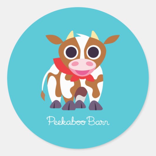 Reba de Koe Ronde Sticker (Voorkant)