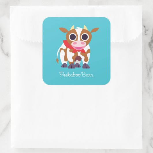 Reba de Koe Vierkante Sticker (Tas)