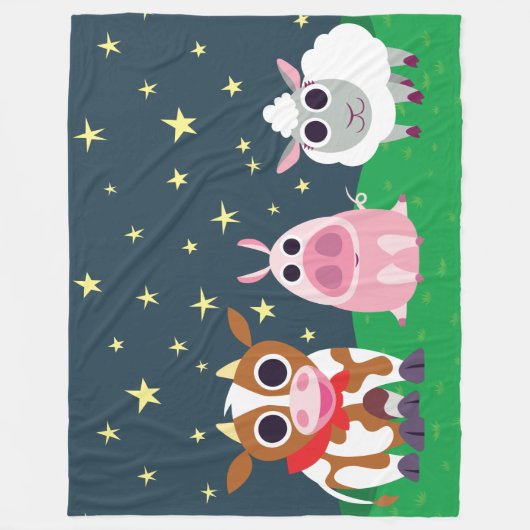 Reba, Leary en Lulu bij nacht Fleece Deken (Voorkant)