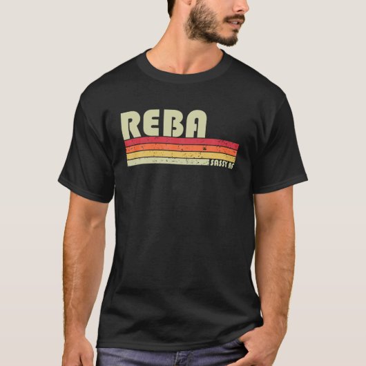 REBA-naam op persoonlijke titel Retro  80s 90s T-shirt (Voorkant)