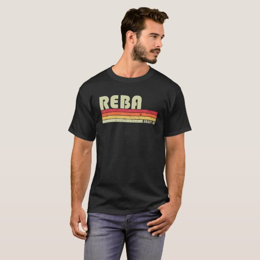 REBA-naam op persoonlijke titel Retro  80s 90s T-shirt (Voorkant volledig)