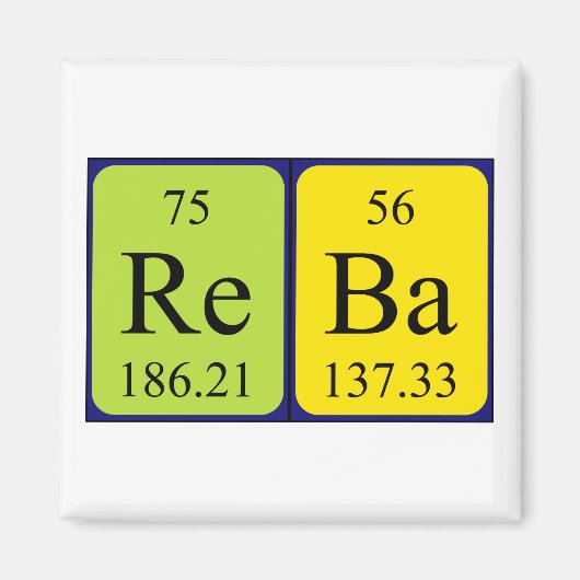 Reba periodiek table name magnet (Voorkant)