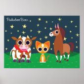 Reba, Purrl en Zora bij nacht Poster (Voorkant)