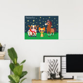 Reba, Purrl en Zora bij nacht Poster (Thuiskantoor)