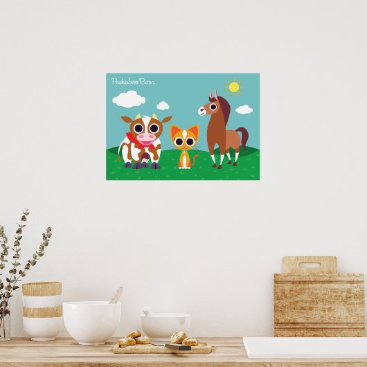 Reba, Purrl en Zora overdag Poster (Keuken)