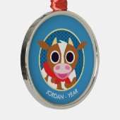 Reba the Cow Metalen Ornament (Rechts)
