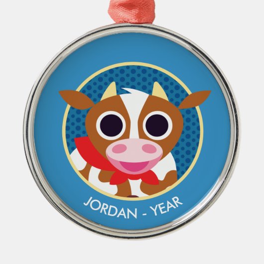 Reba the Cow Metalen Ornament (Voorkant)