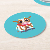 Reba the Cow Ronde Kartonnen Onderzetter (Gebogen)