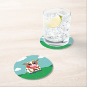 Reba the Cow Ronde Kartonnen Onderzetter (Insitu)