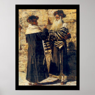 Rebbe bij de Kotel door Vereshchagin - Circa 1880 Poster
