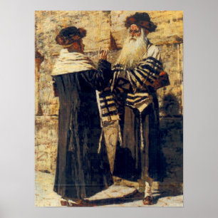 Rebbe bij de Kotel door Vereshchagin - Circa 1880 Poster
