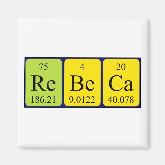 Rebeca periodieke tabelnaam magneet (Voorkant)