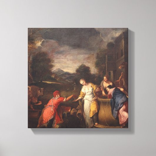Rebecca bij de Well Canvas Afdruk (Voorkant)