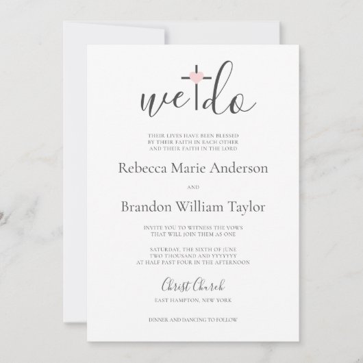 Rebecca Christelijk kruis & hart We wedden Kaart (Voorkant)